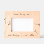 結婚の引用文の花カスタム木枠 レーザー彫刻フレーム (正面)