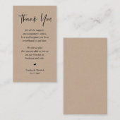 結婚の心から感謝、ブラウン素朴クラフト エンクロージャーカード (正面/裏面)