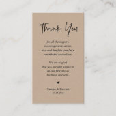 結婚の心から感謝、ブラウン素朴クラフト エンクロージャーカード (正面)
