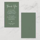 結婚の心に感謝素朴Sage Green エンクロージャーカード (正面/裏面)