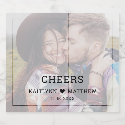 結婚の応援フォトミニマルモダンタイポグラフィ ビールラベル (シングルラベル)