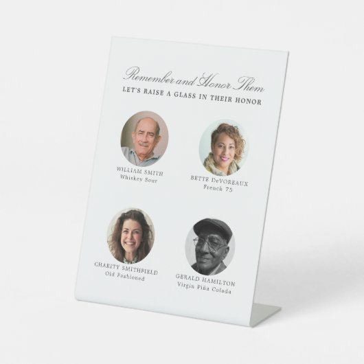 結婚の思い出し4枚フォトカクテルメニュー 台座サイン (正面)