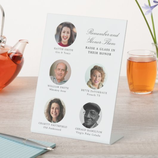 結婚の思い出の五つフォトカクテルメニュー 台座サイン (インサイチュ)