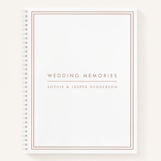 結婚の思い出エレガントフェイクバラ金ゴールドと白 ノートブック (正面)