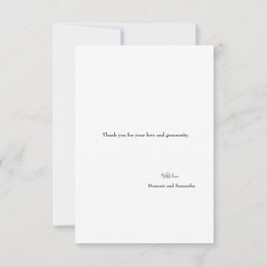 結婚の思い出」パーソナライズされたありがとう サンキューカード (裏面)