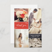 結婚の思い出」パーソナライズされたありがとう サンキューカード (正面/裏面)