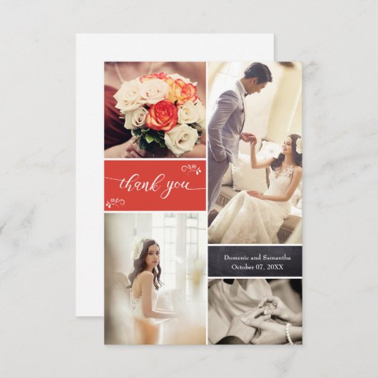 結婚の思い出」パーソナライズされたありがとう サンキューカード (正面/裏面)
