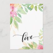 結婚の情報の水彩花の精巧なスクリプト エンクロージャーカード (裏面)
