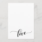 結婚の情報シンプルBlack & White Refinite Script エンクロージャーカード (裏面)