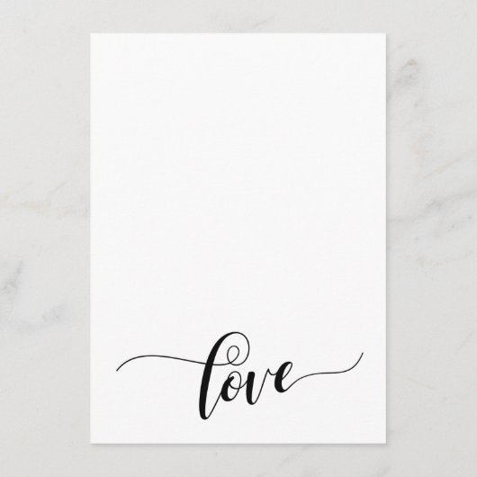 結婚の情報シンプルBlack & White Refinite Script エンクロージャーカード (裏面)