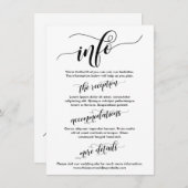 結婚の情報シンプルBlack & White Refinite Script エンクロージャーカード (正面/裏面)