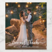 結婚の愛とスクリプ感謝していトエレガント写真 ワインラベル (シングルラベル)