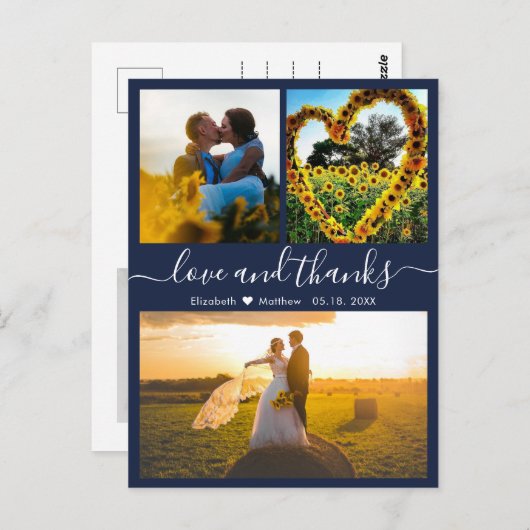 結婚の愛と写感謝してい真コラージュ ポストカード (正面/裏面)