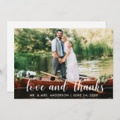 結婚の愛と写感謝してい真白 サンキューカード (正面/裏面)