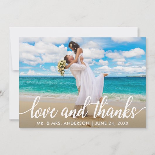 結婚の愛と感謝してい |写真ありがとう サンキューカード (正面)