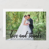 結婚の愛と感謝してい |写真ありがとうBlk サンキューカード (正面/裏面)