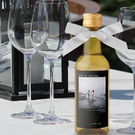 結婚の愛と黒感謝していモダン写真ミニ ワインラベル