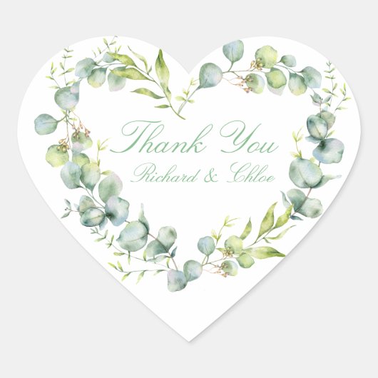 結婚の愛ハートステッ素朴ク植物学モダン ハートシール (正面)