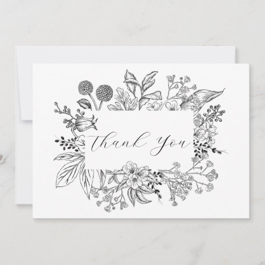 結婚の感謝していフローラ サンキューカード (正面)