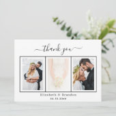 結婚の感謝してい写真白黒スクリプト 招待状 (スタンド正面)