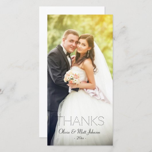 結婚の感謝してい写真 サンキューカード (正面/裏面)
