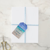 結婚の感謝していAzure Blueカリブの Tropicalビーチ ギフトタグ (より糸付き)