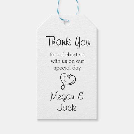 結婚の感謝ギフトラベル、カスタマイズ可能 ギフトタグ (正面)