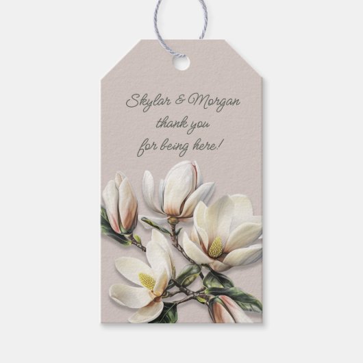 結婚の感謝メッセージカードサザンマグノリア ギフトタグ (正面)