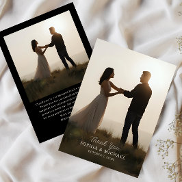 結婚の感謝メッセージ 2枚の写真 ミニマル サンキューカード