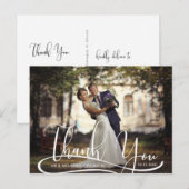 結婚の手モダンスクリプトTHANK YOU Photo ポストカード (正面/裏面)