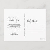 結婚の手モダンスクリプトTHANK YOU Photo ポストカード (裏面)