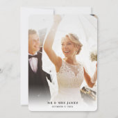 結婚の手感謝していに入ったメッモダンセージ 招待状 (裏面)