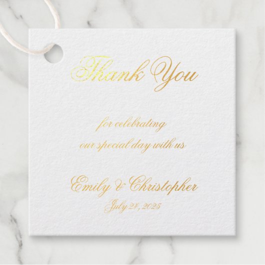 結婚の手書きスクリプエレガントトChic フェイバータグ (正面)