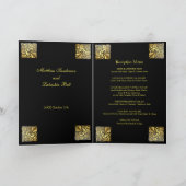 結婚の折り畳みカード黒金ゴールド（メニュー付） 招待状 (内部)