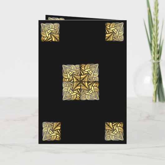 結婚の折り畳みカード黒金ゴールド（メニュー付） 招待状 (裏面)