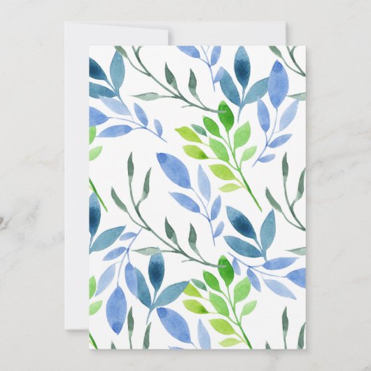 結婚の抽象芸術の水の色葉の 招待状 (裏面)