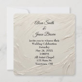 結婚の抽象芸術アイボリーテクスチャ 招待状 (正面)