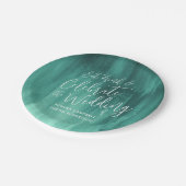 結婚の抽象芸術エメラルドグリーン紙プレート ペーパープレート (アングル)