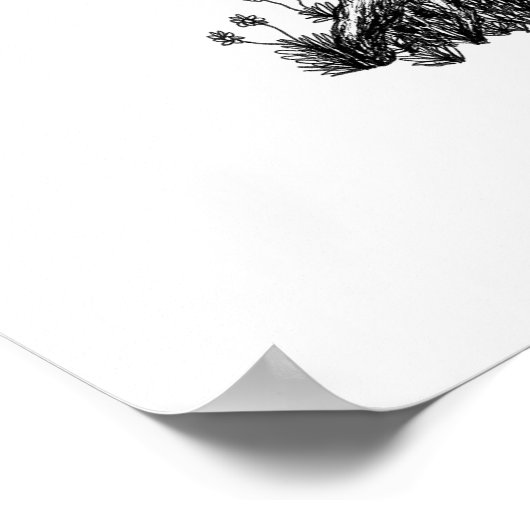 結婚の指紋ツリーのゲストブック – ポスター (角)