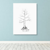 結婚の指紋ツリーゲストブック – Canvas キャンバスプリント (インサイチュ (ウッドフロア))