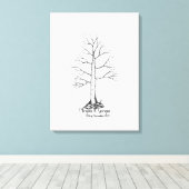 結婚の指紋ツリーゲストブック – Canvas キャンバスプリント (インサイチュ (ウッドフロア))