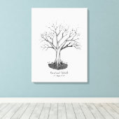 結婚の指紋ツリーゲストブック – Canvas キャンバスプリント (インサイチュ (ウッドフロア))