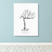 結婚の指紋ツリーゲストブック – Canvas キャンバスプリント (インサイチュ (ウッドフロア))