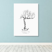 結婚の指紋ツリーゲストブック – Canvas キャンバスプリント (インサイチュ (ウッドフロア))