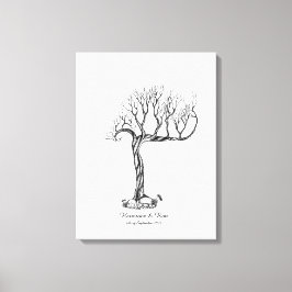 結婚の指紋ツリーゲストブック – Canvas キャンバスプリント