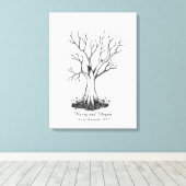 結婚の指紋ツリーゲストブック – Canvas キャンバスプリント (インサイチュ (ウッドフロア))