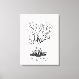 結婚の指紋ツリーゲストブック – Canvas キャンバスプリント