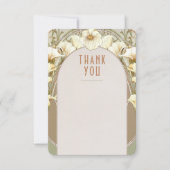 結婚の挿入お礼ヴィンテージアールヌーボー招待 招待状 (正面)