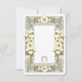 結婚の挿入お礼ヴィンテージアールヌーボー招待 招待状 (裏面)