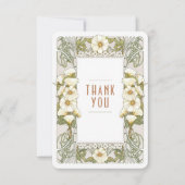 結婚の挿入お礼ヴィンテージアールヌーボー招待 招待状 (正面)